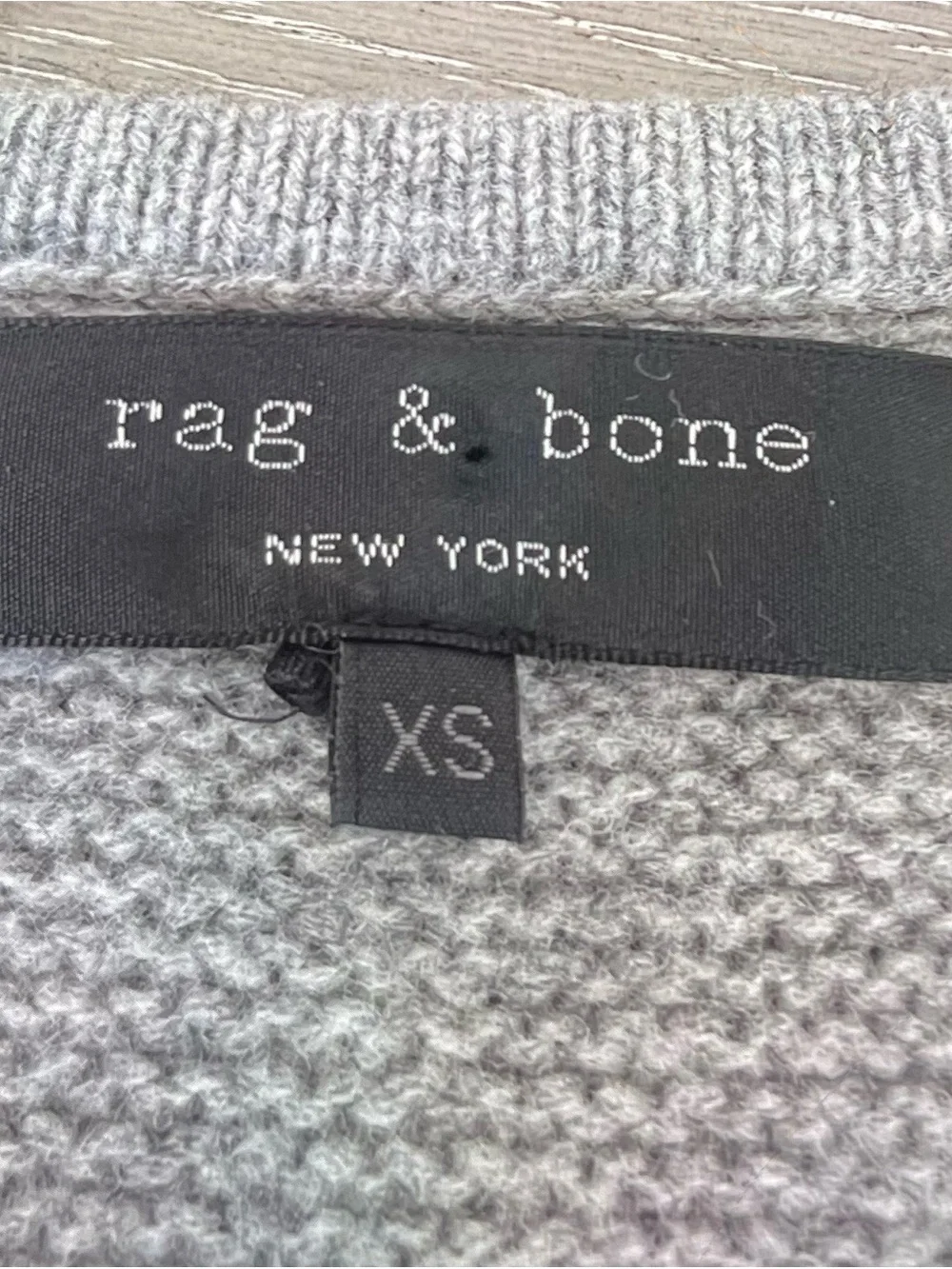 rag & bone Grey Open-Front Knit Cardigan